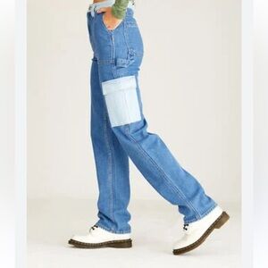 PacSun Colorblock Boyfriend Cargo Carpenter Pants Sz 26